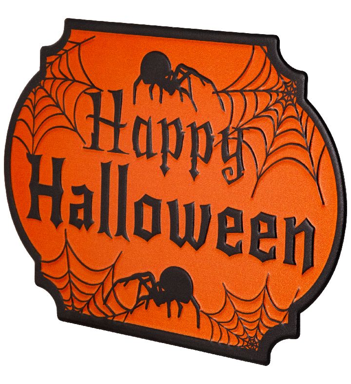 Cauldron Pot "happy Halloween" Metal Wall Sign - 10"