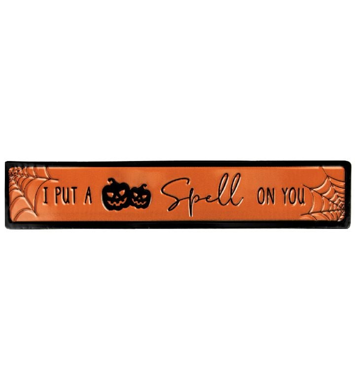 I Put A Spell On You Metal Halloween Wall Sign   20"