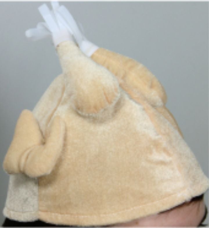 Unisex Adult Plush Turkey Costume Hat   One Size   Beige