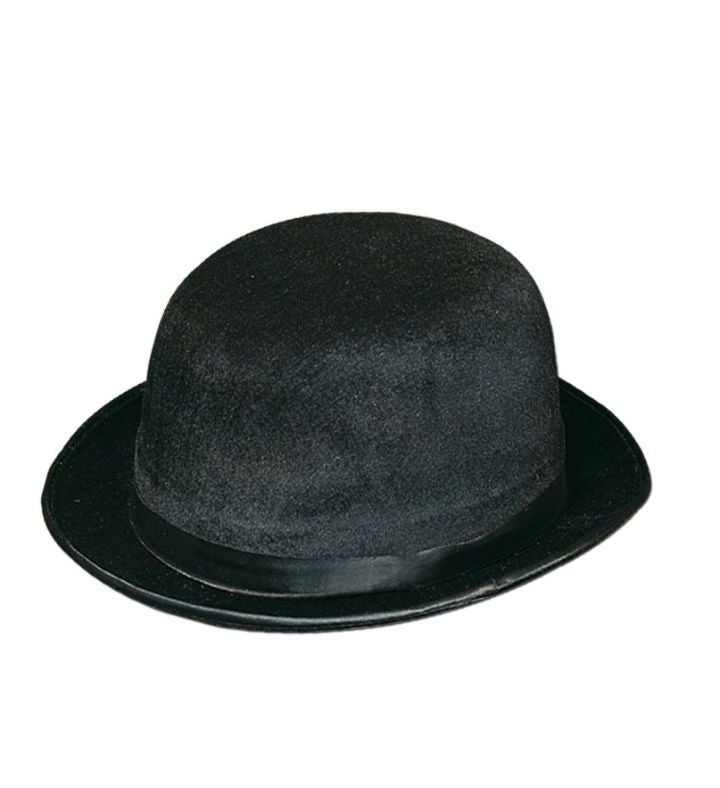 Club Pack Of 12 Black Bowler/derby Hats Halloween Costume