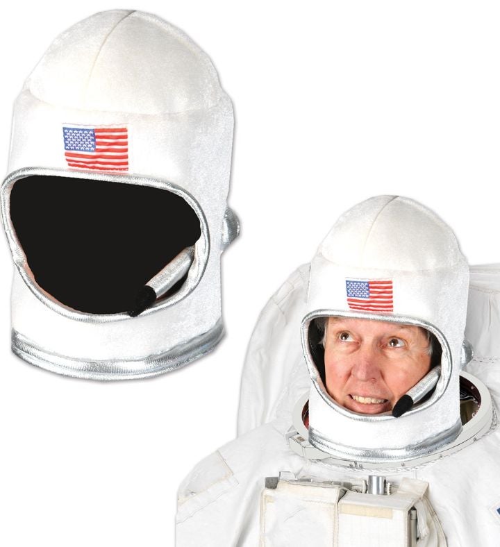 Pack Of 6 White Plush Astronaut Space Helmet Adult Men's Halloween Costume