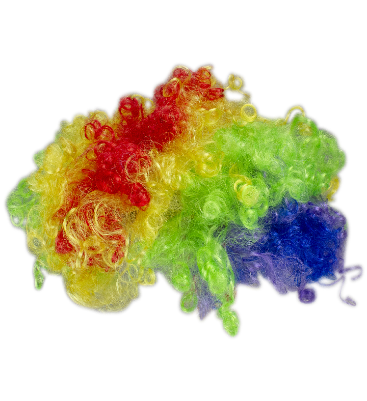 Unisex Adult Rainbow Curly Halloween Costume Wig   One Size