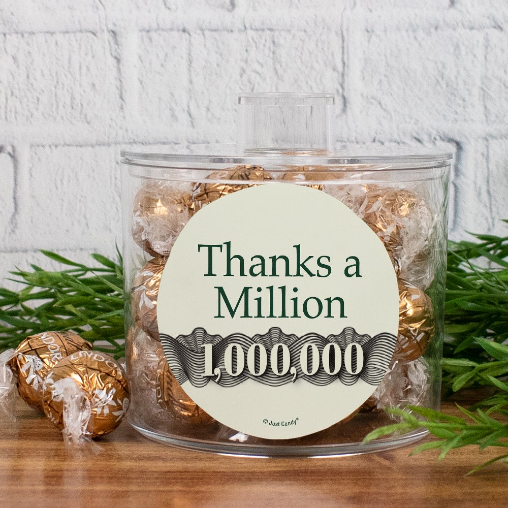 Thanks A Million Canister Filled With Lindor Truffles By Lindt Gift
