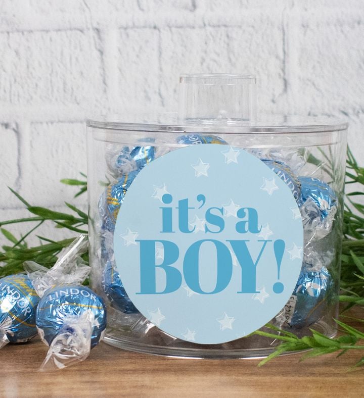 It's A Boy Canister Filled With Lindor Truffles By Lindt Gift