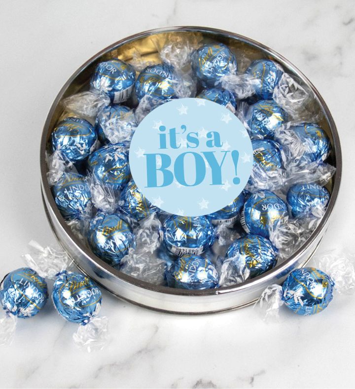 It's A Boy Gift Tin Filled With Lindor Truffles By Lindt