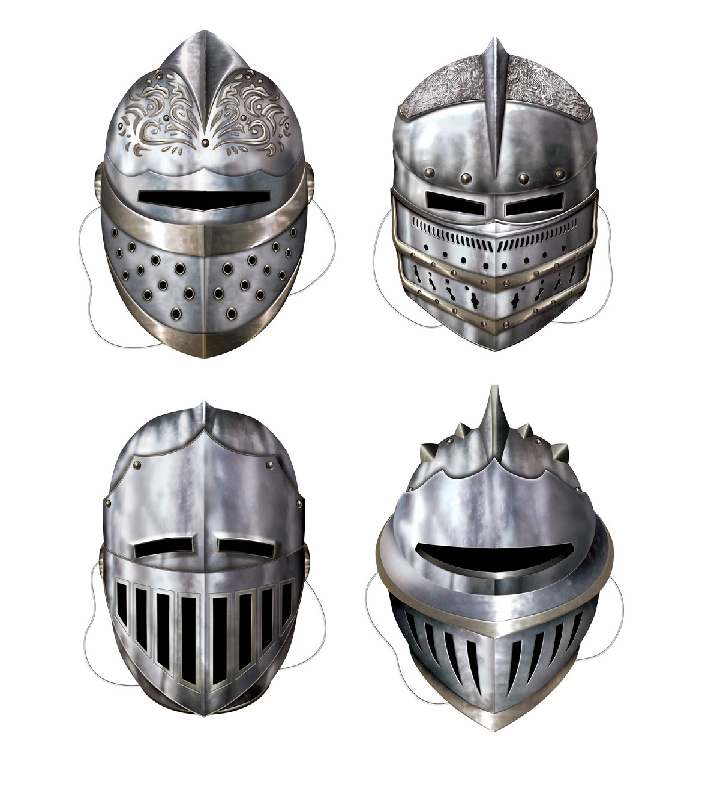 Pack Of 12 Silver Noble Knight In Shining Armor Halloween Masks   One Size