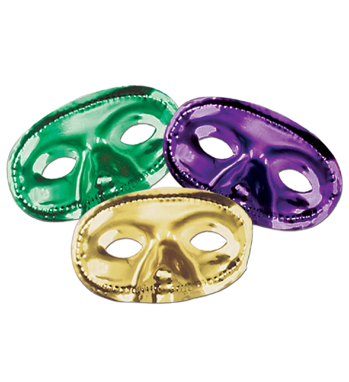 24 Pack Green Purple & Gold Masquerade Unisex Adult Half Masks