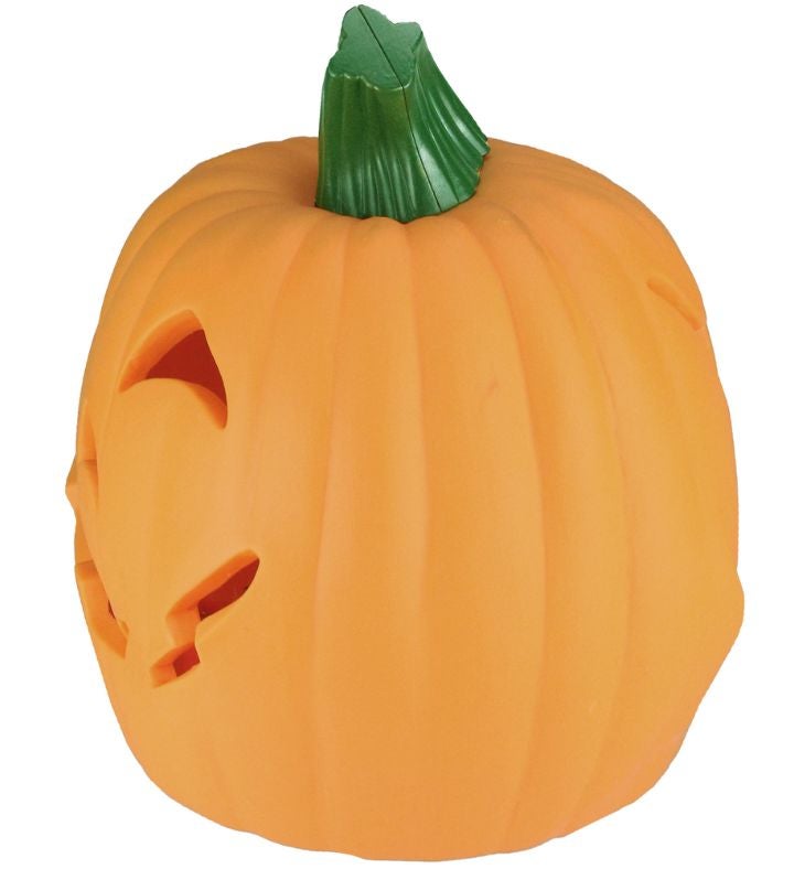 Led & Animated Double-sided Halloween Pumpkin - 9.75" - Orange Lights