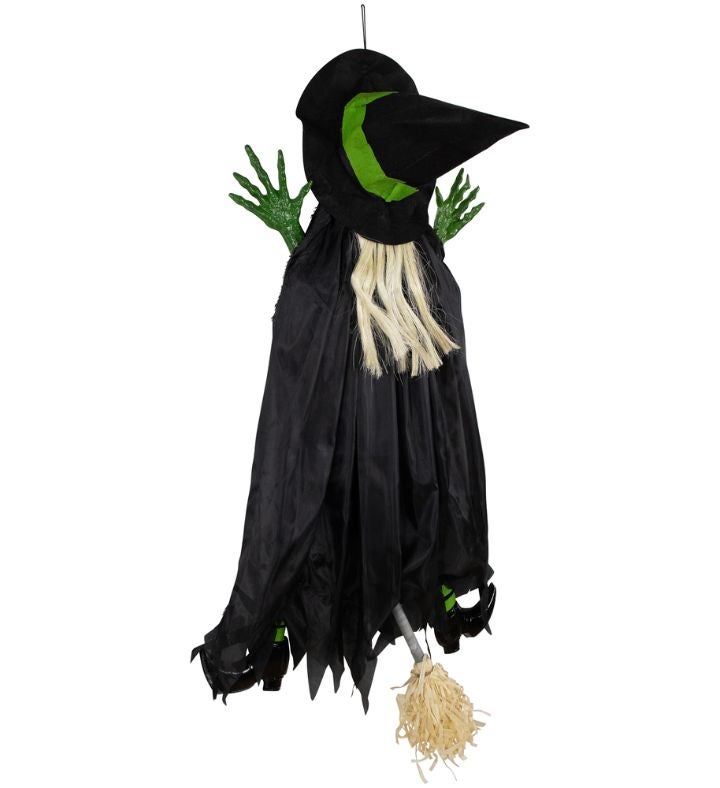 Giant Tree Trunk Crashed Witch Hanging Halloween Decoration - 4'