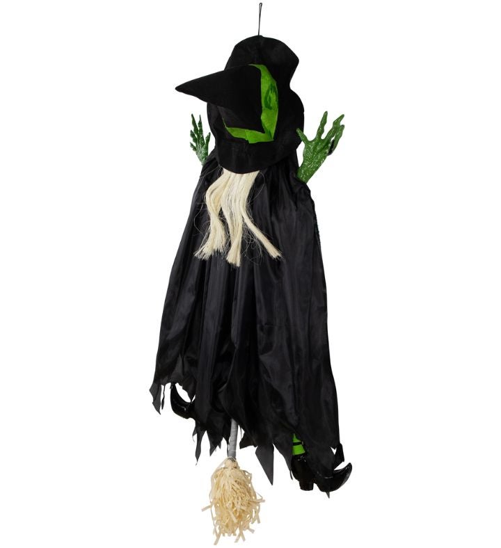 Giant Tree Trunk Crashed Witch Hanging Halloween Decoration   4'