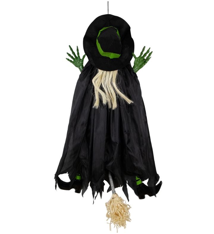 Giant Tree Trunk Crashed Witch Hanging Halloween Decoration   4'