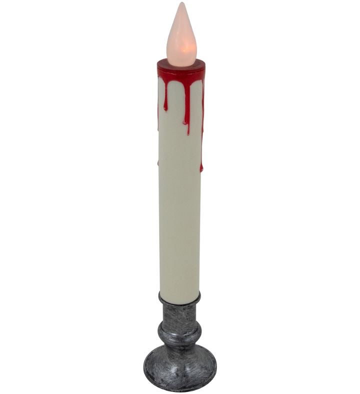 9" Flickering Led Halloween Candle Lamp With Dripping Blood Effect