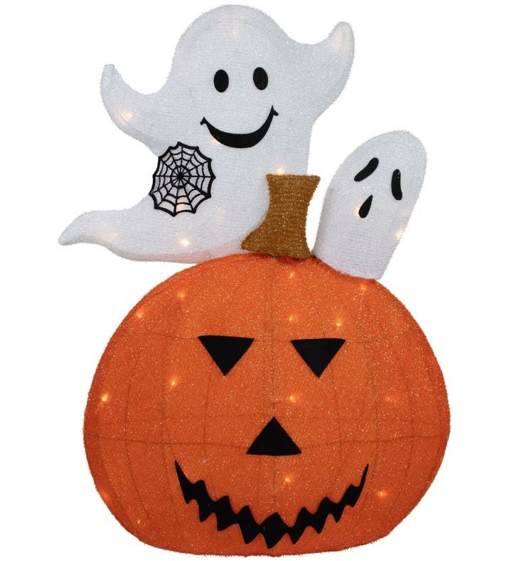 27.5" Led Battery Operated Jack-o-lantern & Ghosts Halloween Decoration