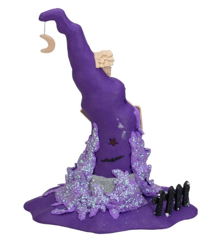 10.43" Battery Operated Witches Hat Halloween Table Top Decor