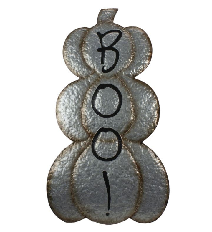 Boo! Metal Pumpkin Halloween Decoration   28"