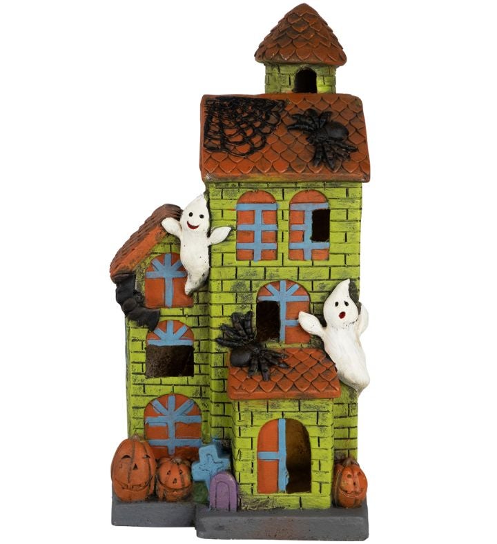 Led Lighted Ghostly Haunted House Halloween Decoration   20"