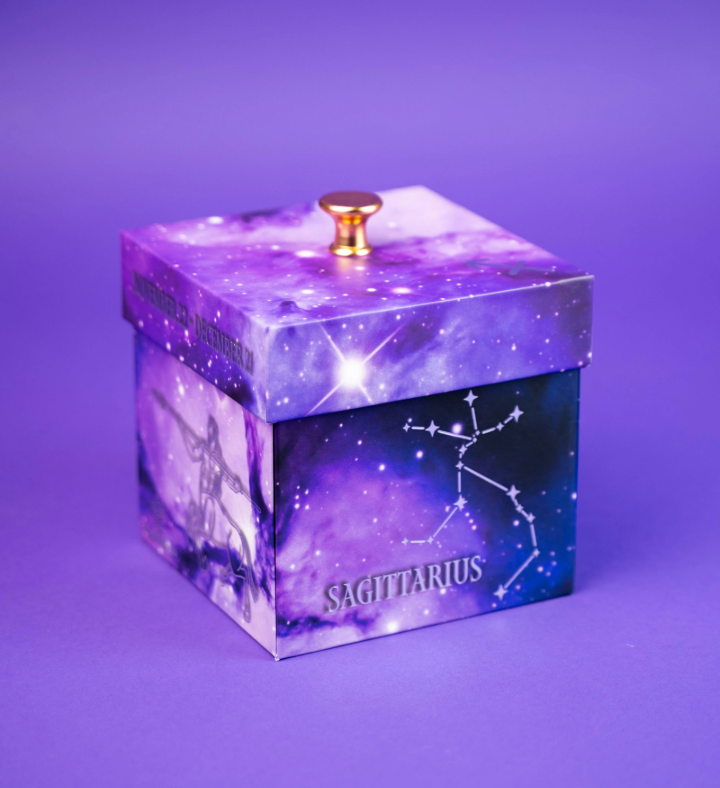 Sagittarius Astrology Gift Box W/ Butterfly Surprise And Cake