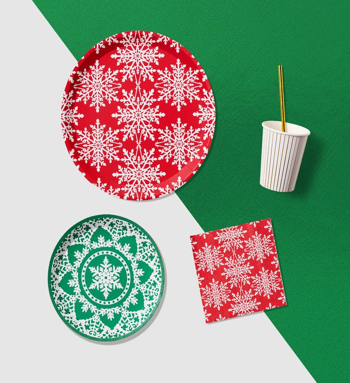 Jolly Snowflake Large Plates  10 Per Pack
