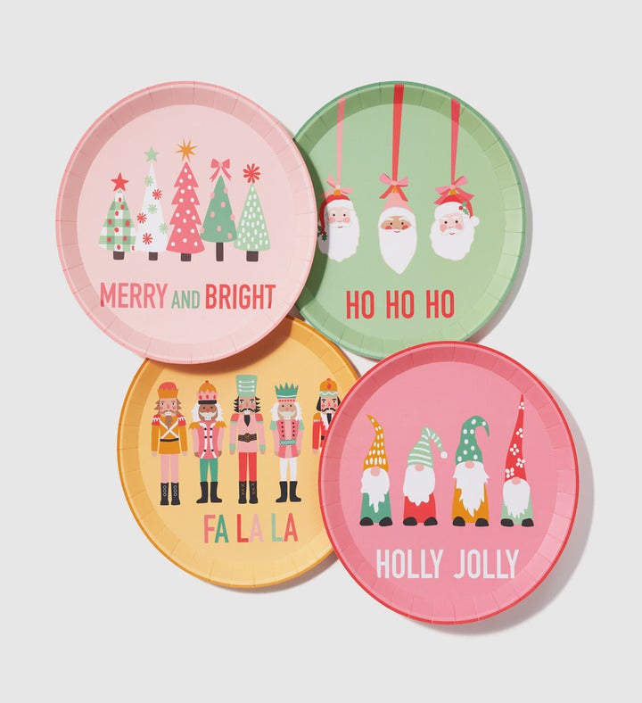 Christmas Characters Large Plates  10 Per Pack