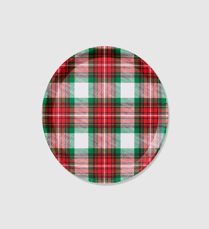 Winter Plaid Large Plates  10 Per Pack