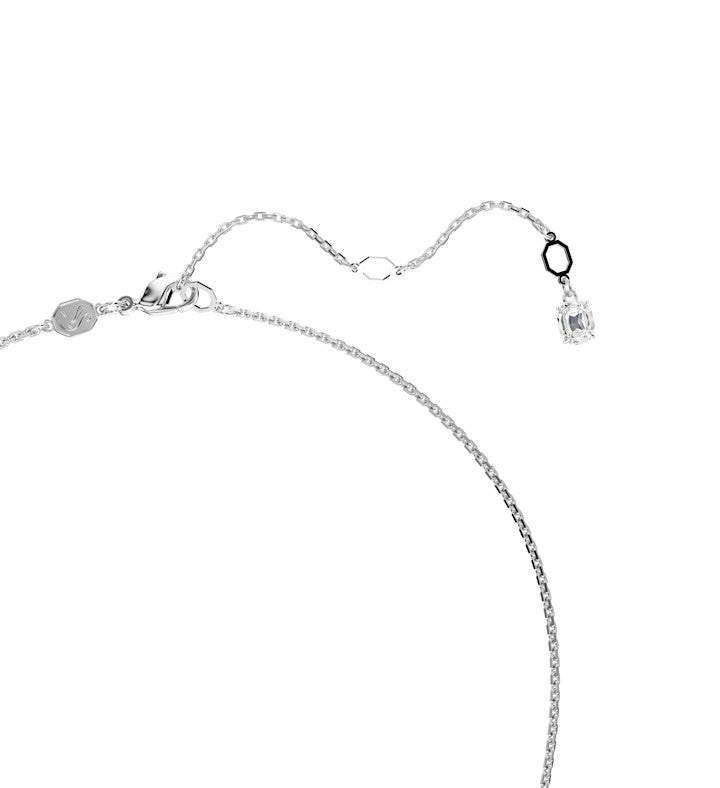 Hyperbola Pendant, Mixed Cuts, Infinity, White, Rhodium Plated