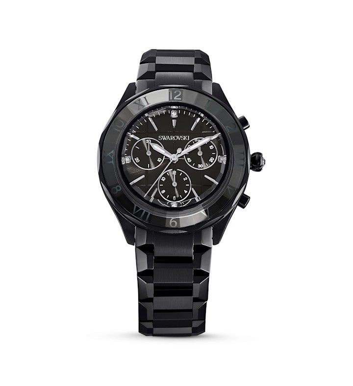 Watch, 39mm, Swiss Made, Metal Bracelet, Black, Black Finish