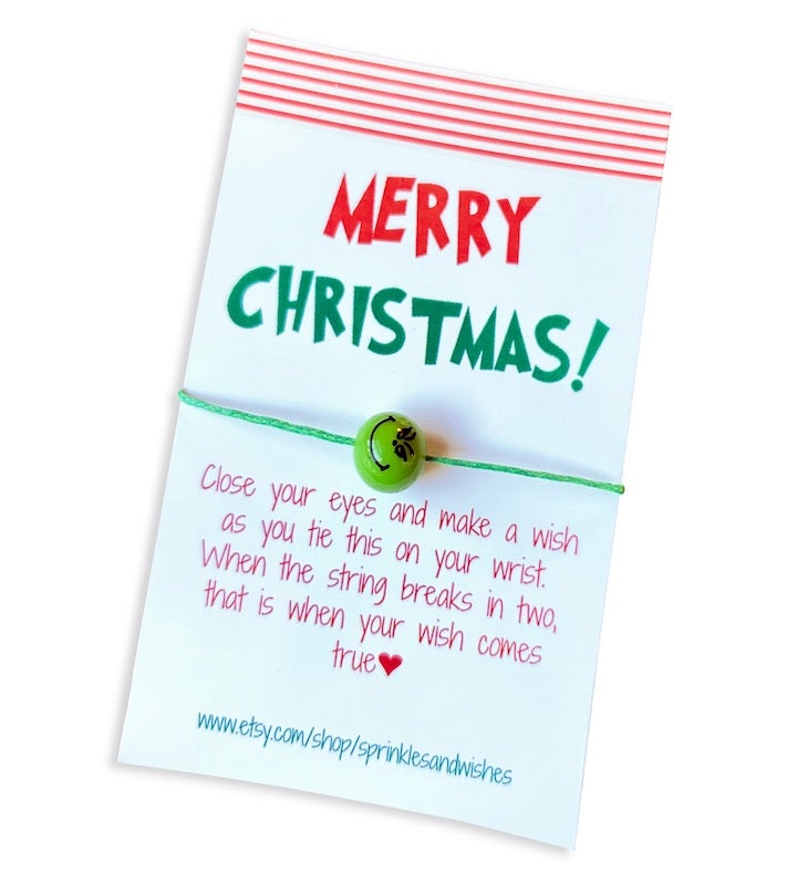 Merry Christmas Grinch Wish Bracelet