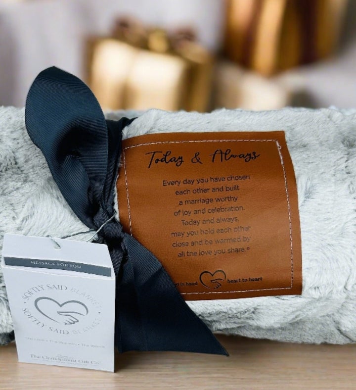Wedding Day Gift Set for Bride & Groom, Wedding Ornament & Blanket