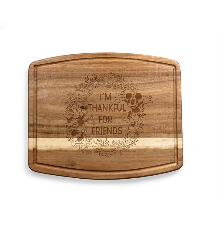 Mickey & Minnie Mouse Thanksgiving Ovale Acacia Cutting Board