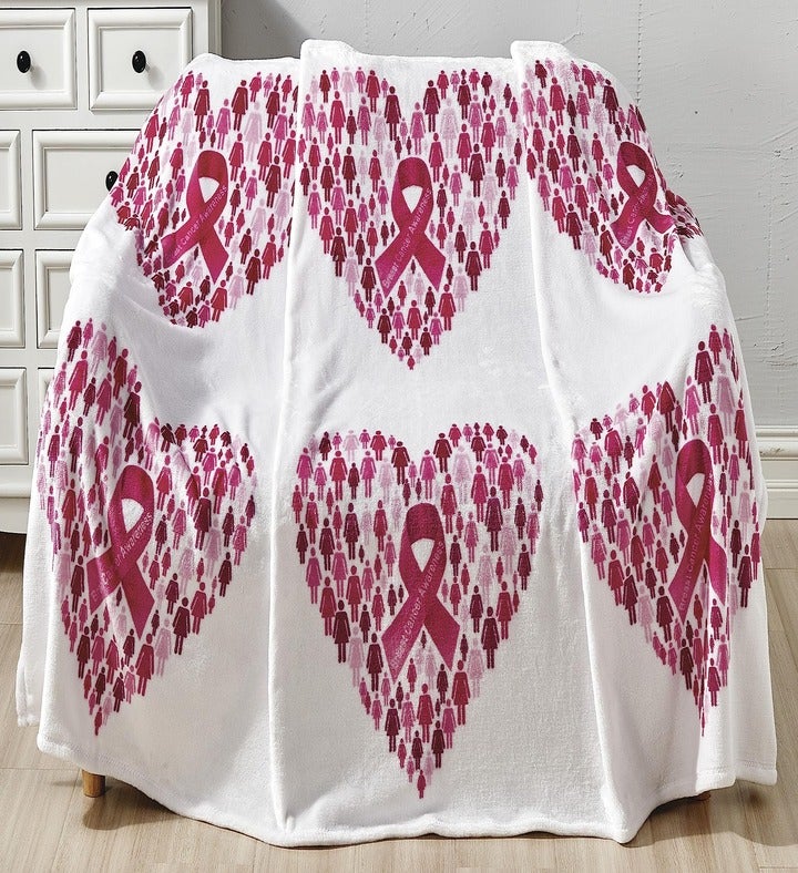 Faith Hope Love Together We Rise Breast Cancer Awareness Blanket