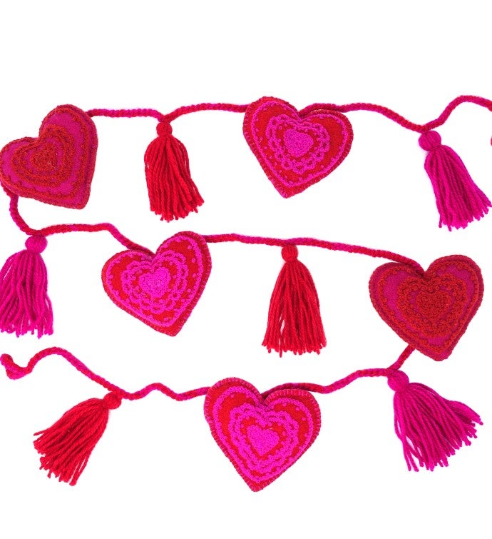 Valentine Heart Garland - Pink