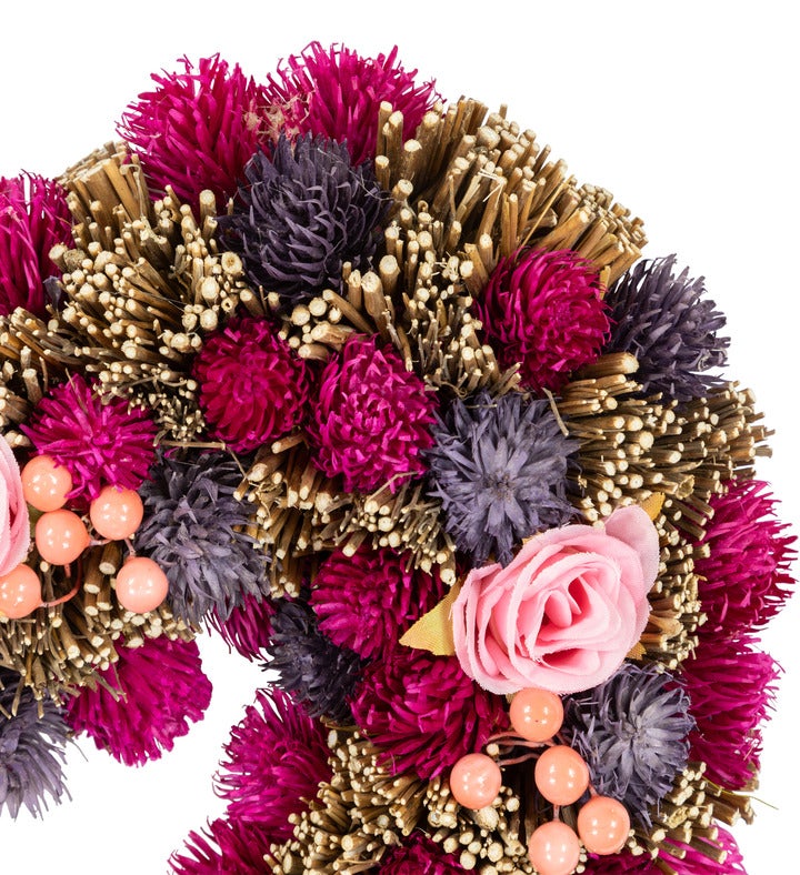 Floral & Twig Artificial Heart Valentine's Day Wreath - 13.5"