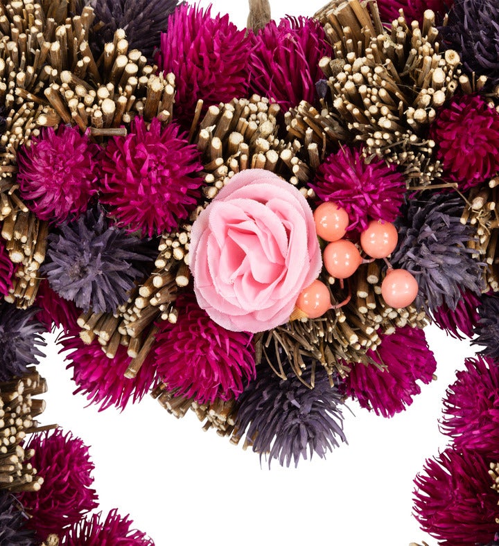 Floral & Twig Artificial Heart Valentine's Day Wreath - 13.5"