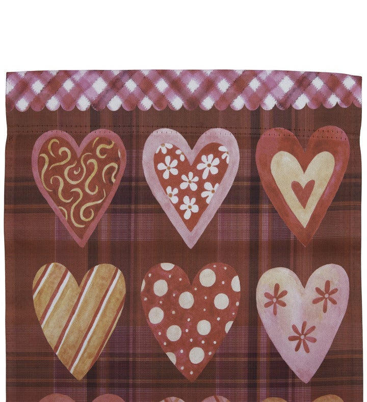 Be My Valentine Plaid And Heart Garden Flag 18" X 12.5"