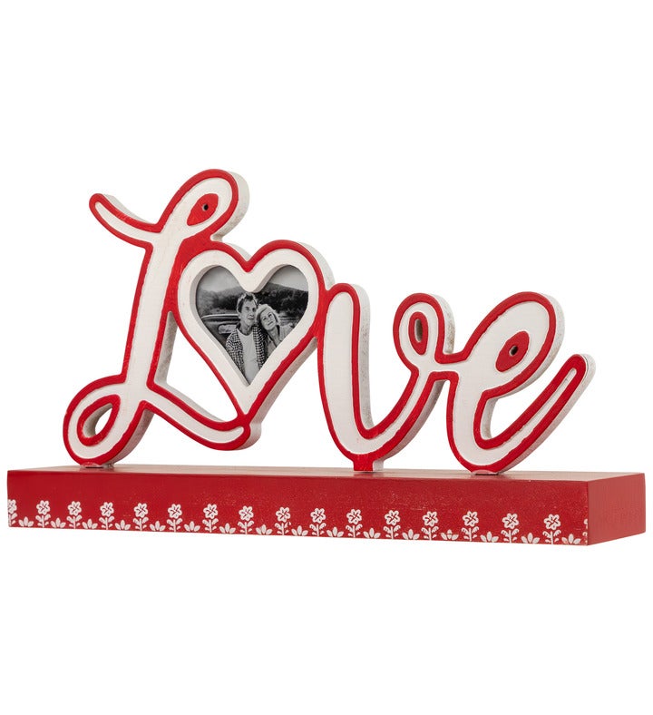 Heart And Floral "love" Valentine's Day Photo Frame - 12"