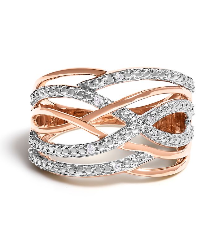  Diamond Accent Crossover Ring