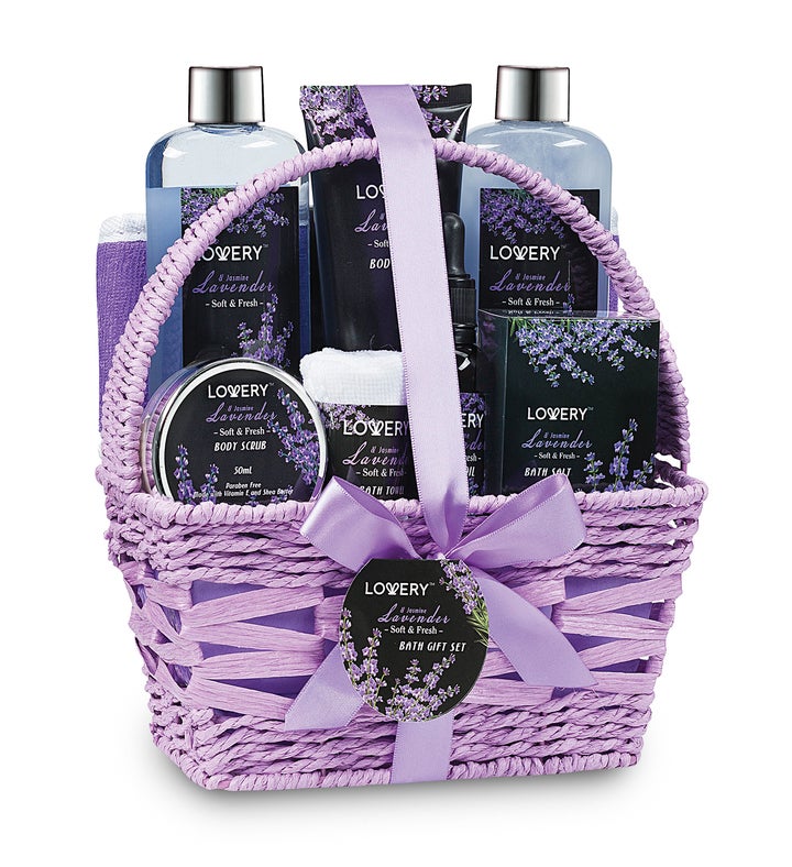 Lavender & Jasmine Spa Bath Gift Set   9pc Relaxation Kit