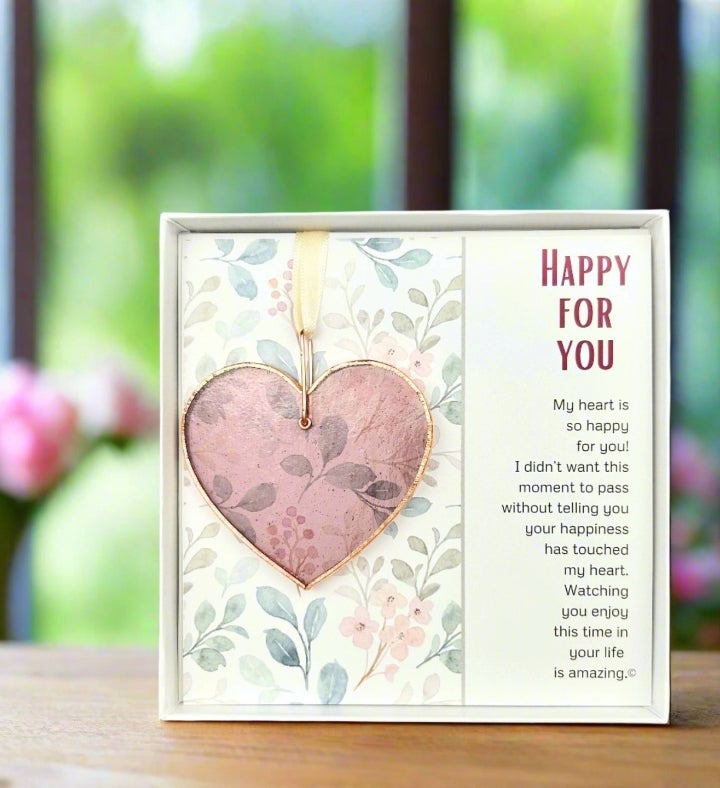 Happy For You Stained Glass Heart: Congratulations Gift For Her