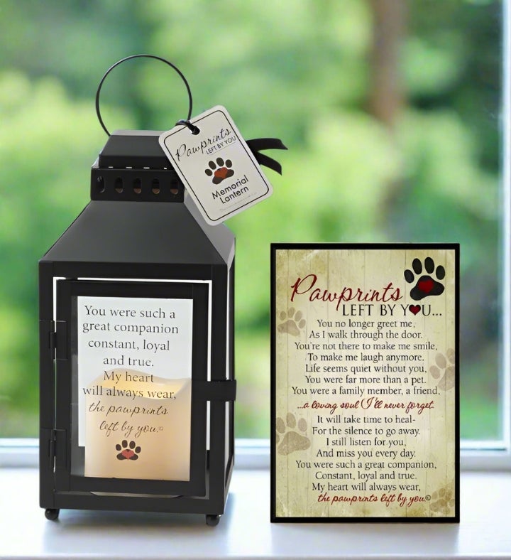 Pet Sympathy Gift Set: Pawprints Left By You Pet Loss Gift For Cat Or Dog