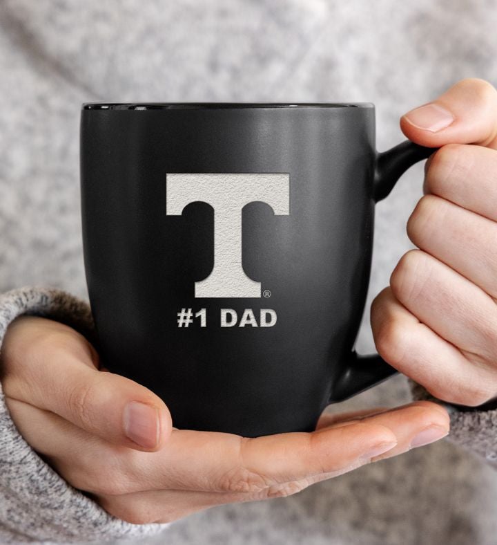 College #1 Dad 15oz Matte Black Ceramic Bistro Mug