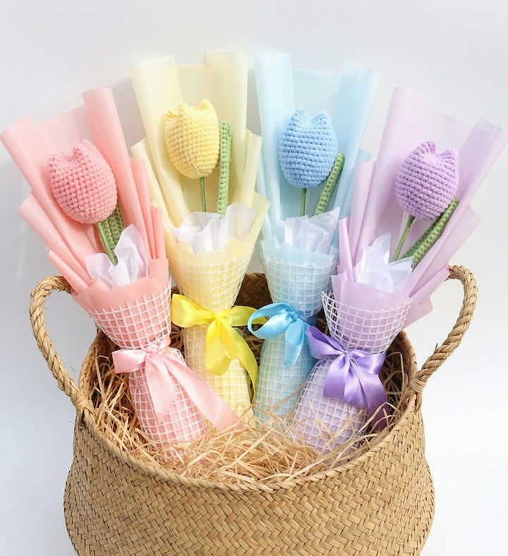 Crochet Tulips Wrapped