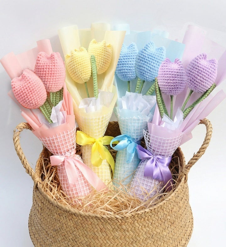 Crochet Tulips Wrapped