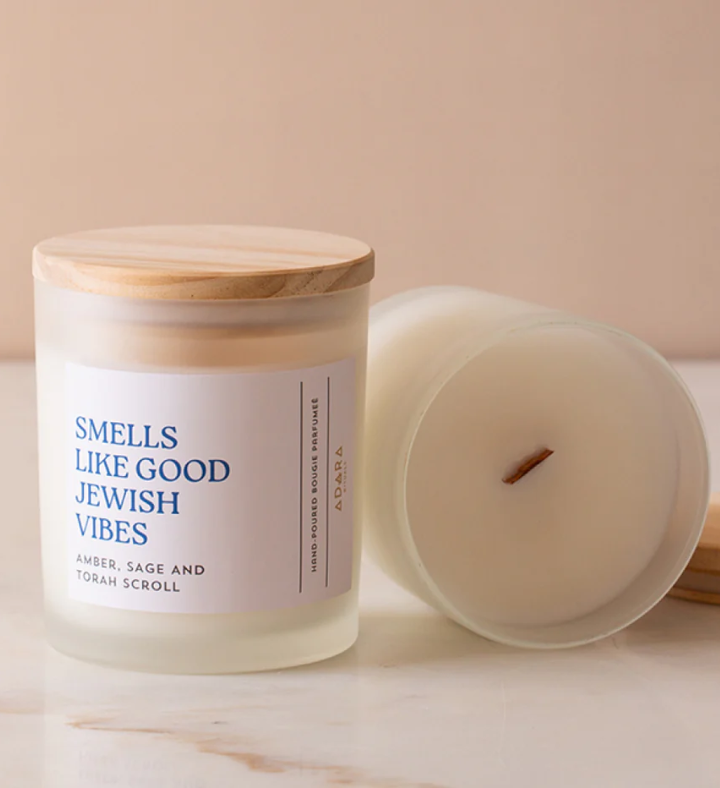 Smells Like Good Jewish Vibes - Amber, Sage & Torah Scroll Scented Candle