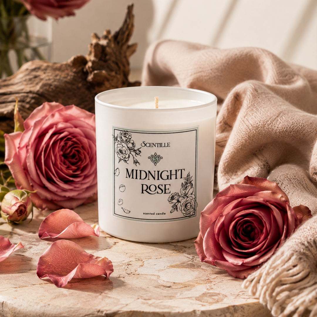 Scentille Midnight Rose Candle