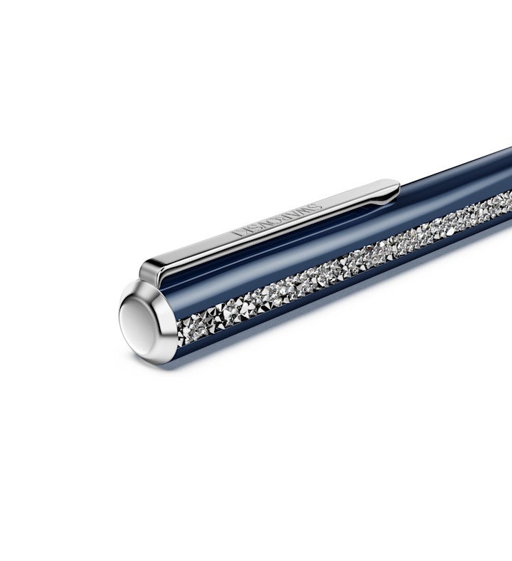 Crystal Shimmer Glide Ballpoint Pen, Blue, Blue Lacquered, Chrome Plated