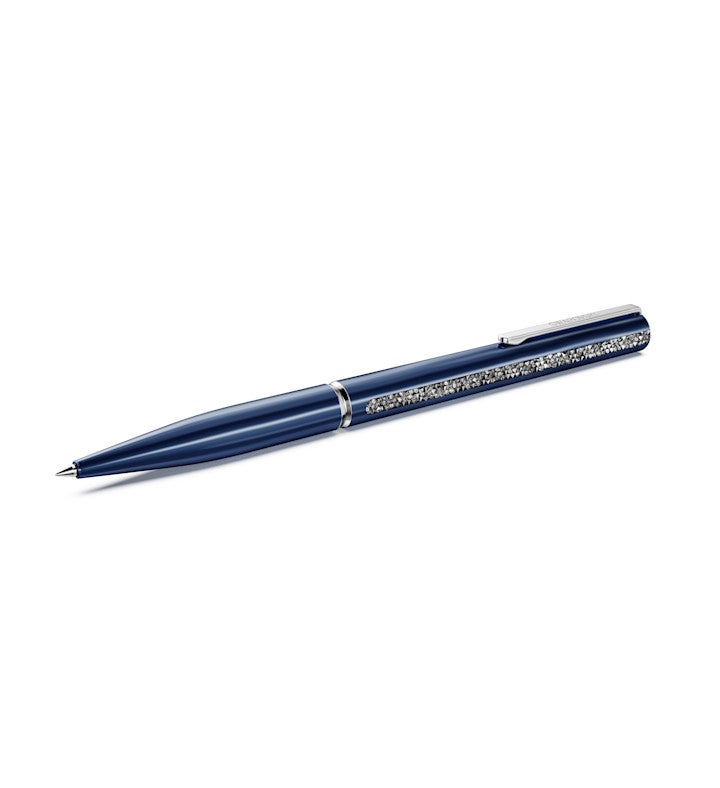 Crystal Shimmer Glide Ballpoint Pen, Blue, Blue Lacquered, Chrome Plated