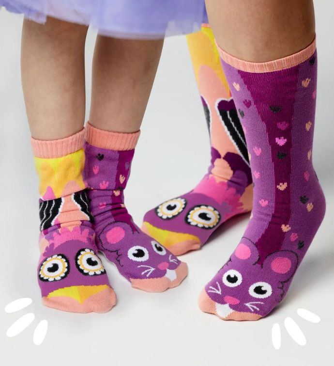 Owl & Mouse Mismatchy Set  2 Pairs!    Adult Large + Adult Large