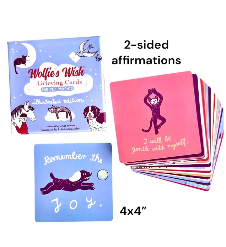 Pet Loss Sympathy Gift For Pet, Cat Or Dog Bereavement, 30 Affirmation Card