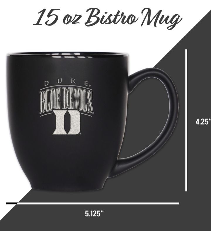 College 15oz Matte Black Ceramic Bistro Mug