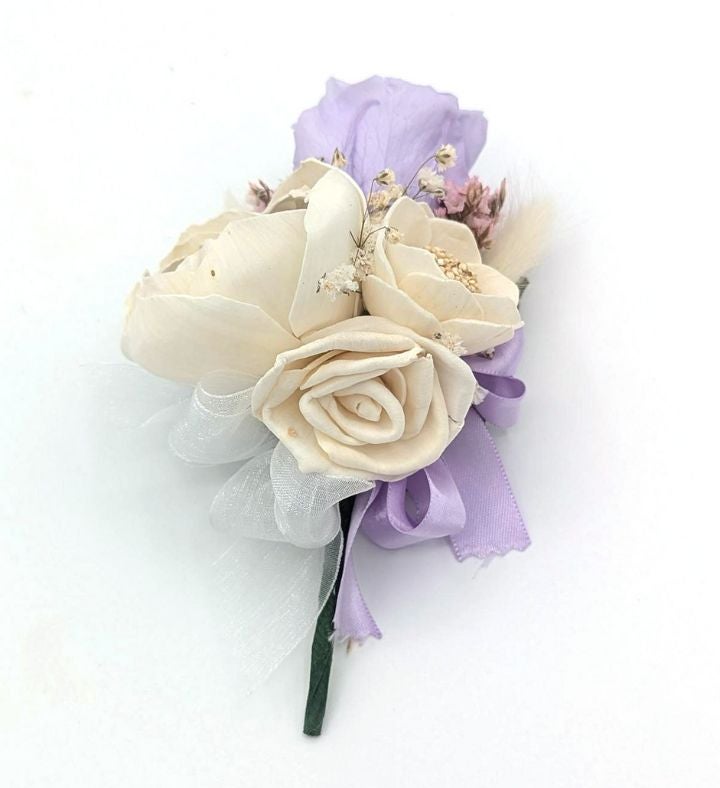 Lasting Preserved Lavender Rose Boutonniere